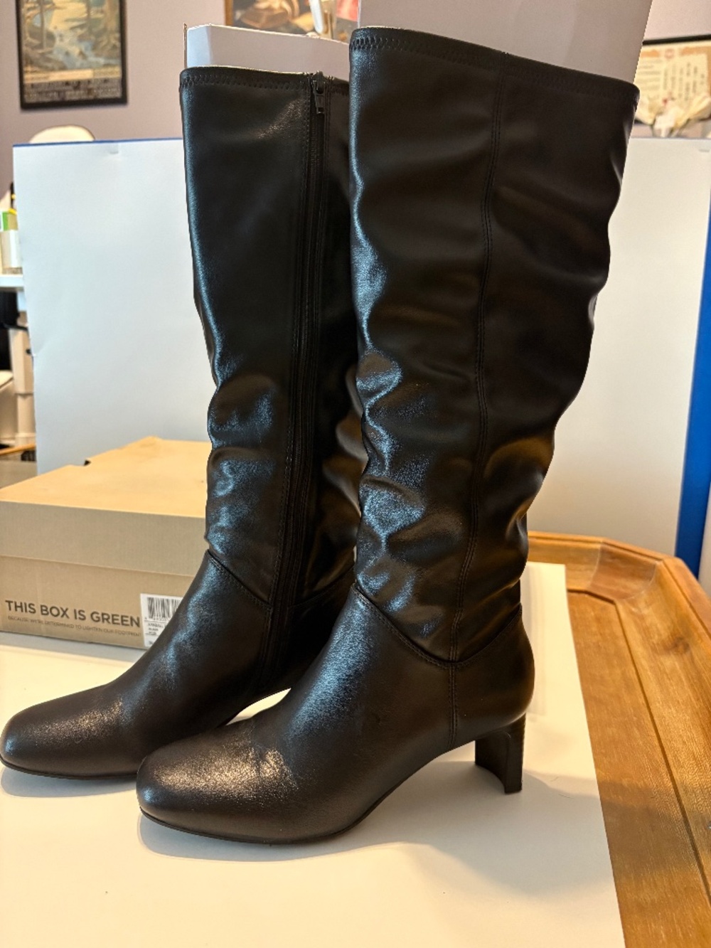 Clarks Collection Kyndall Rise black boot, sz 6.5/eu37